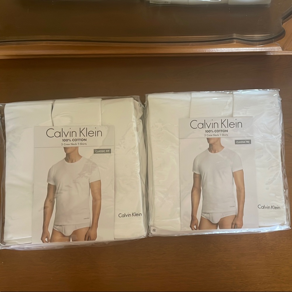 Calvin Klein White Crew Neck T-Shirts
